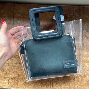 STAUD Shirley clear and black handbag